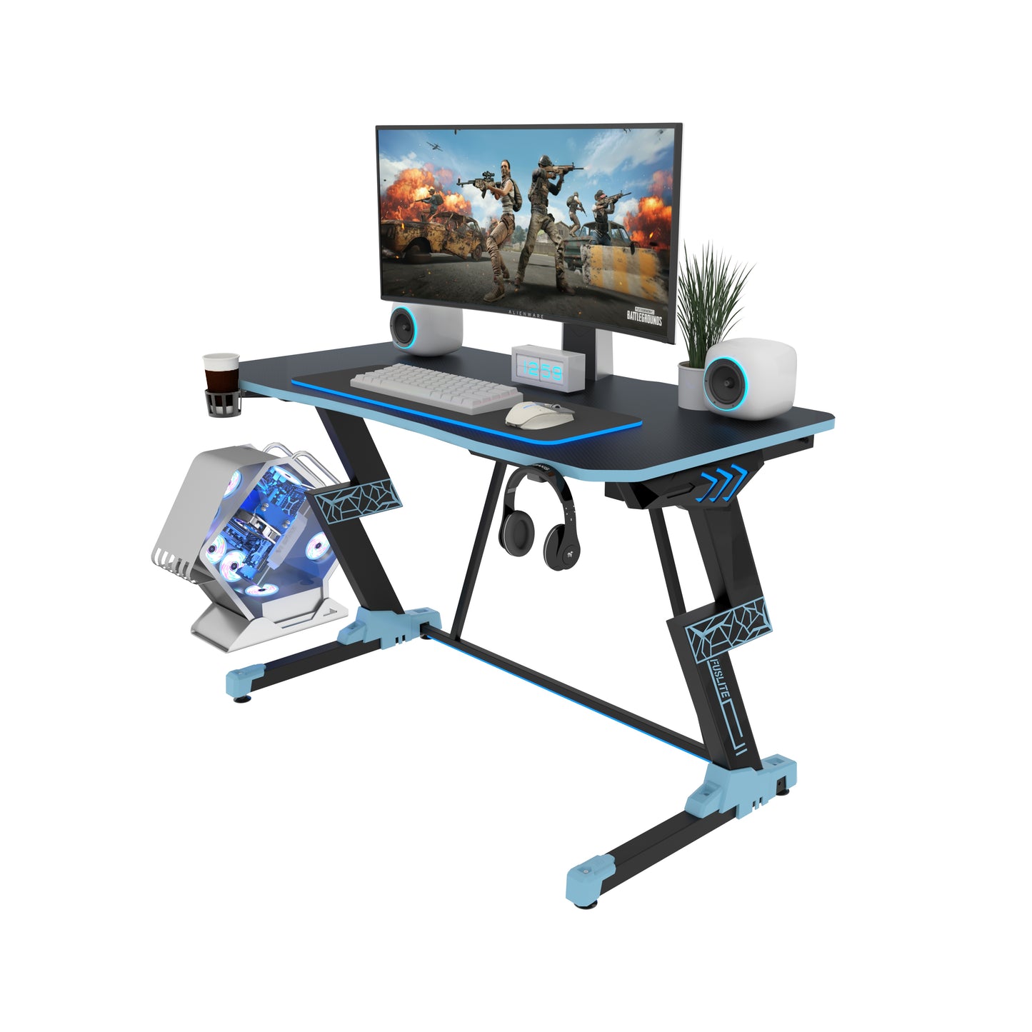 Desiree Gaming Desk 47 inch, Blue-L Shape