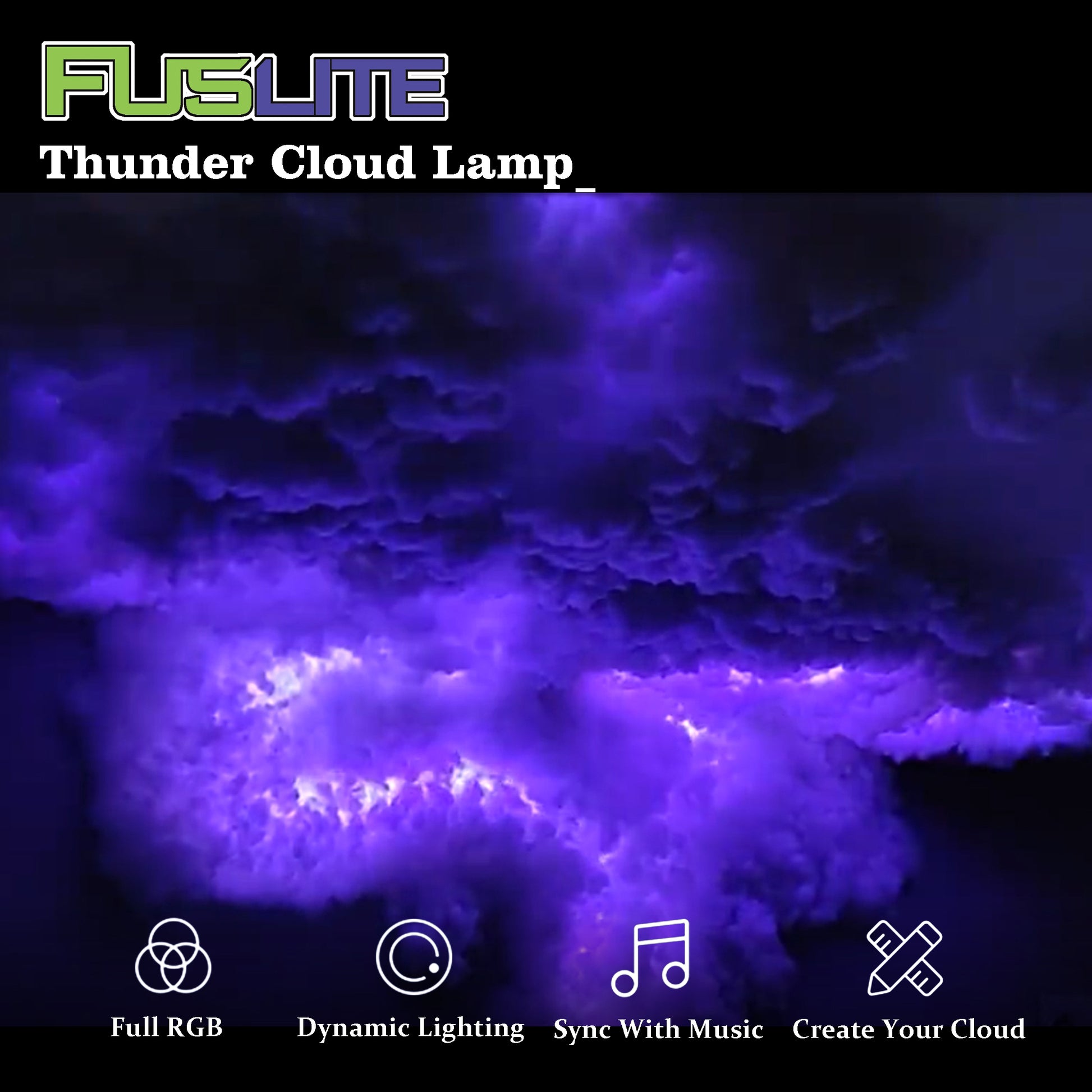 Music Sync LED Cloud light Room , 16 Feet – Fuslite