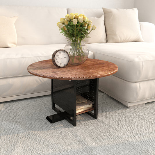 Modern Nesting Coffee Table, Wooden Round center Table