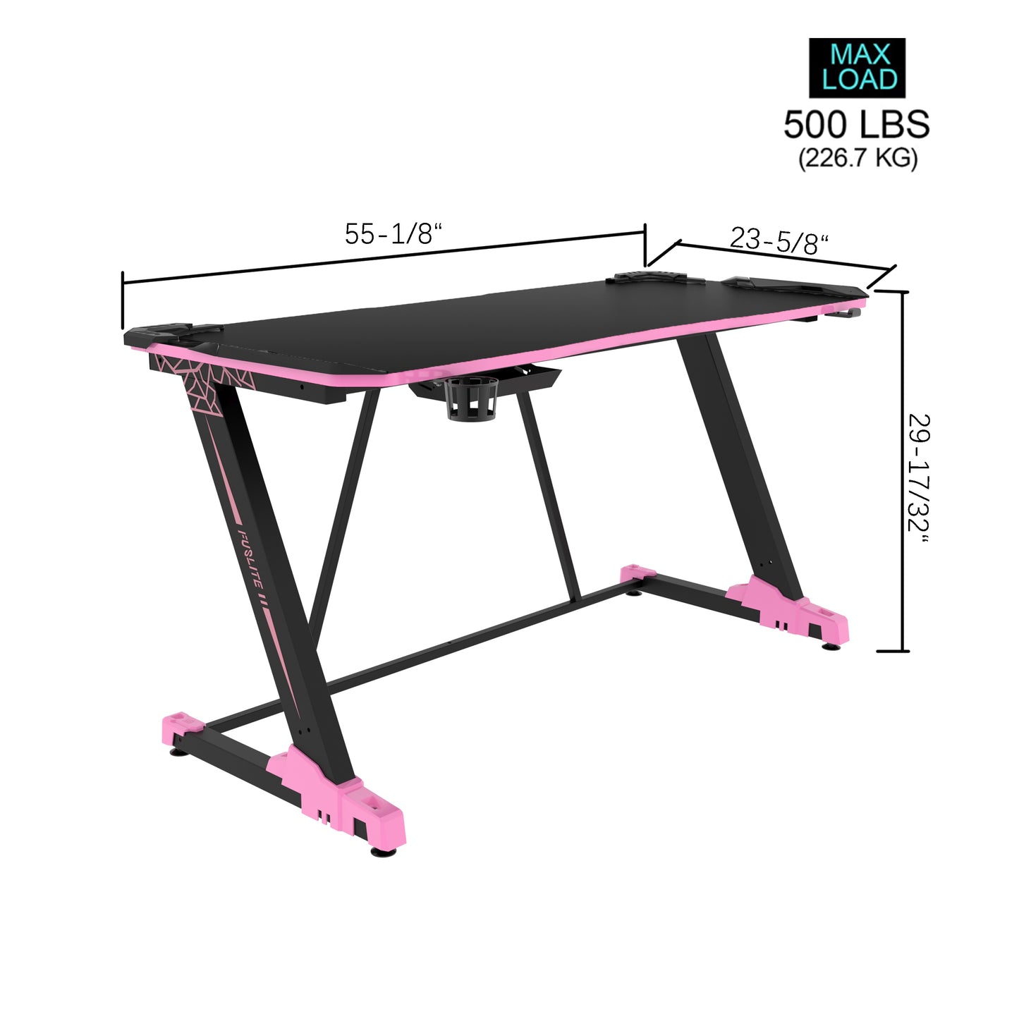 Destiny Gaming Desk 55 inch, Pink-Z Shape