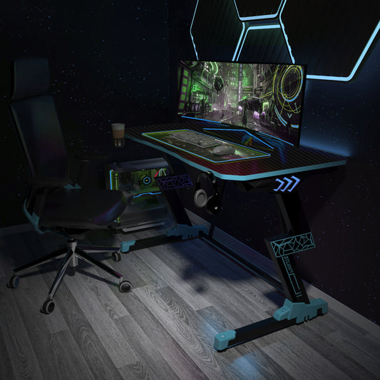 Desiree Gaming Desk 47 inch, Blue-L Shape